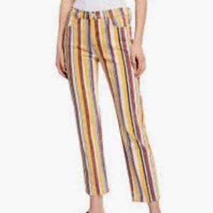 FRAME Le High Straight Painterly Stripe Jeans